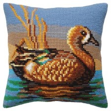 CDA Set di cuscini a punto croce "Anatra femmina", stampato, 40x40cm
