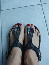 Birkenstock originali in pelle  donna n. 39 mod. Gizeh - usate 