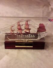 NAVE IN BOTTIGLIA-VETRO SOFFIATO gold-TEA CLIPPER-NUOVA Vintage