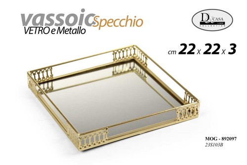 Vassoio metallo quadrato - vassoio,