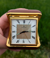 Sveglia da viaggio vintage JUNGHANS, con cassa incernierata funzionante vintage tedesca