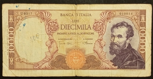 10000 lire 1968 mb bb - lire,