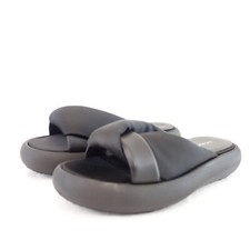 Sandali VIC MATIE neri scarpe donna ciabatte piatte passerella pelle tessuto nuovi