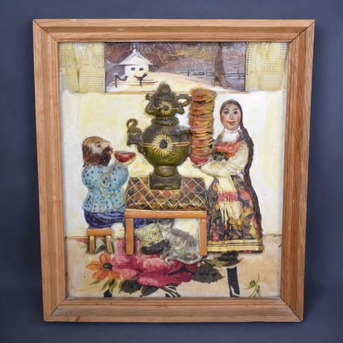 Tableau relief signé lidia - relief,