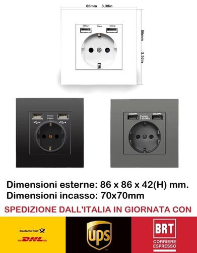Presa incasso con porte - presa,