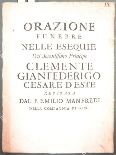 Modena 1727 orazione funebre - 1727.,