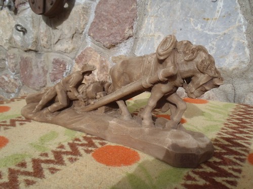 Scultura legno boscaioli - su, al