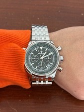 Poedagar Chronograph Watch Mens Green Stainless Steel Tachymeter Quartz Analog