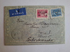 OCCUPAZIONI  LITORALE SLOVENO l 5 SU 9 + l 15 SU 0.50 BUSTA CECOSLOVACCHIA