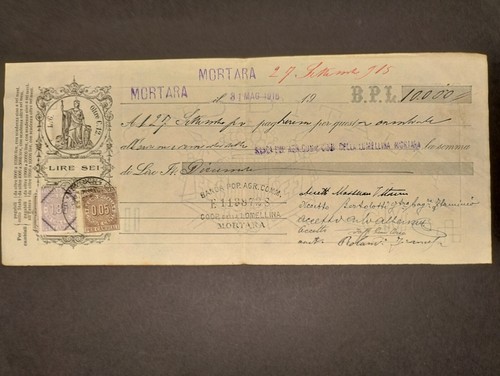 Cambiale regno bpl 10000 lire - bpl,