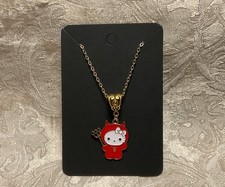 Collana Sanrio Hello Kitty Diavolo Halloween Oro Ciondolo Hello Kitty 18"