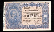 DIECI 10 LIRE VITTORIO EMANUELE III° MATRICE LATERALE q FDS REGNO D'ITALIA