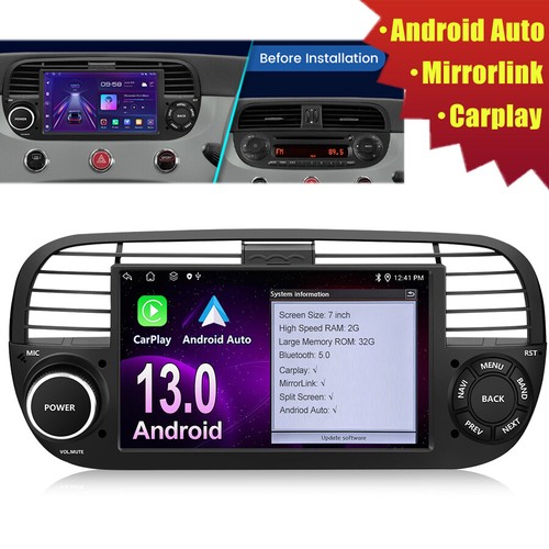 Per fiat 500 android13 - 500, 7"