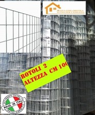 2 ROTOLI RETE ELETTROSALDATA ZINCATA MAGLIA 50X75 H 100 PER RECINZIONE 5X7