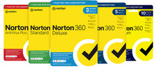 Norton 360 Antivirus 2025 Standard Deluxe Premium 1, 3, 5, 10 pezzi 1 anno via email