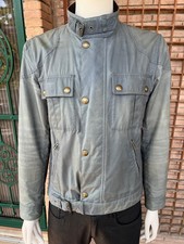 Giacca BELSTAFF GANGSTER blu/azzurro cotone cerato 54 ITA 44 UK XL