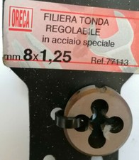 Oreca Filiera Tonda Professionale 25x9 Misura M8 per Filettatura Esterna Iso 