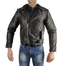 Giacca giubbotto giaccone chiodo WinNet pelle con protezioni vintage moto custom