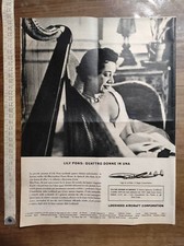 Pubblicità vintage 1957: Lily Pons Lockheed Aircraft + sapone Cadum FAI PROPOSTA