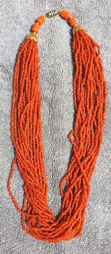 Collana torchon con coralli - collana,