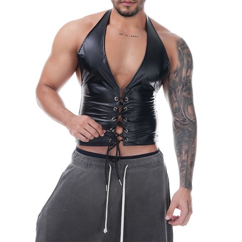 Gilet corto uomo pelle