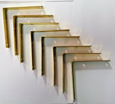 8 Squadrette ad angolo per mobili Lastrine acciaio ottonato mm 100x100 viti  