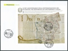 2013 ITALIA FDC POSTE ITALIANE FOGLIETTO CONFINI SAN MARINO NO TIMBRO ARRIVO FB