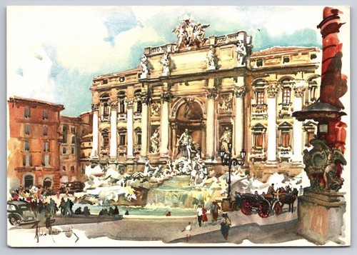 Trevi fountain rome art - fountain,