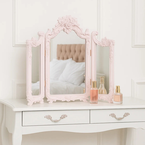 Piccolo specchio rosa - , ornato
