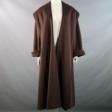 ESCADA Vintage Taglia L Cappotto Aperto In Cashmere Marrone