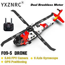 YXZNRC RC Elicottero F09-S 2.4G 6CH Giroscopio GPS Doppio Motore Brushless Telecomando
