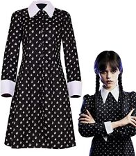 COSTUME CARNEVALE MERCOLEDI FAMIGLIA ADDAMS SERIE TV NETFLIX BAMBINA E DONNA