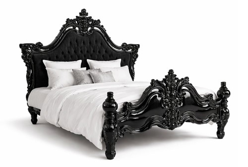 Letto kingsize barocco nero - letto,
