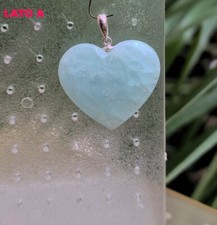 ► CUORE ACQUAMARINA CM 3.27 x 2.90 x 0.81 CIONDOLO ARGENTO 925   AQUAMARINE ◄