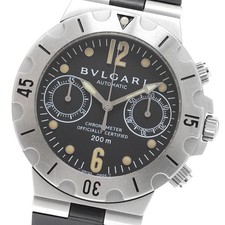 Orologio Uomo Automatico BVLGARI Diagono Scuba SCB38S Cronografo Quadrante Nero_909875