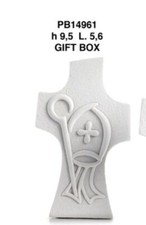 3 PEZZI Croce con MITRIA PASTORALE stilizzato SANTA CRESIMA bomboniera i 0EK3