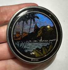 Vintage Astro Rio De Janeiro Farfalla Ali Paesaggio Specchio Borsetta Compact CD