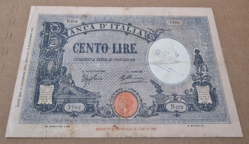 Cento 100 lire - lire, azzurrino