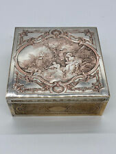 Antico portagioie placcato argento Le Denicheur di Boucher inciso da B.Wicker