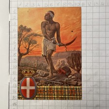 Cartolina A.O.I. V Batt. Indigeni Viaggiata 1 Regg. Fant. Re Pordenone 1936 Amba