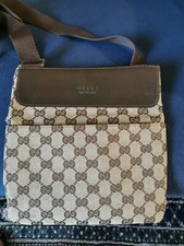 Borsello vintage uomo GUCCI - ORIGINALE - Borsa Tracolla Vera pelle e tessuto