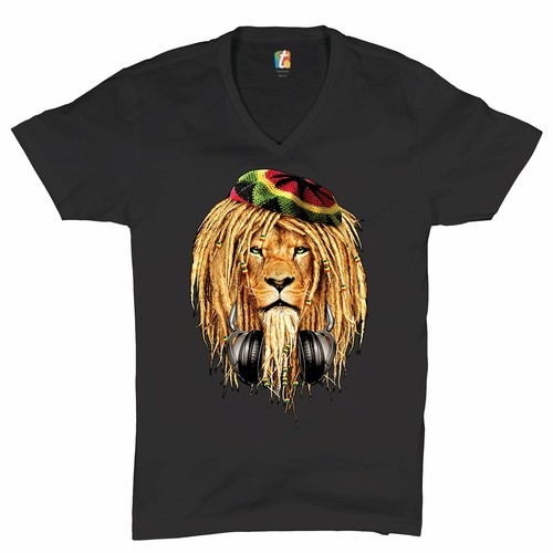 Shirt rasta lion con cuffie - lion,