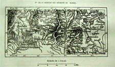 1883 Topografia di Macchia Mediterranea o DEHESAS DES ENVIRONS DE MADRID=España