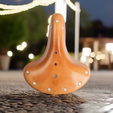 Sella bici retrò vintage classica vera pelle sella a molla Bro8n