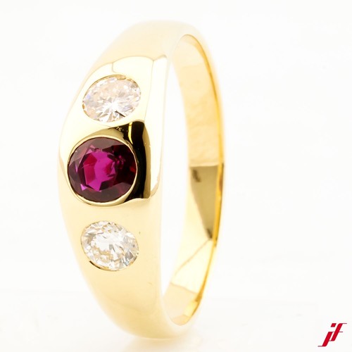 Anello 18k oro giallo - 18k, rubino