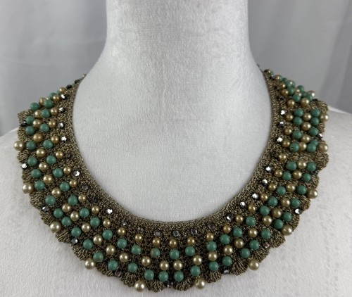 Collana perle finte strass - collana,
