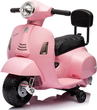 Vespa Moto Elettrica per Bambini Con Schienale per Bambini 2 Anni Batteria 6V 4,