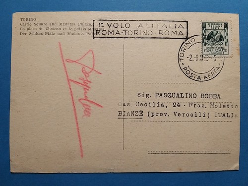 Annullo posta aerea - -, volo