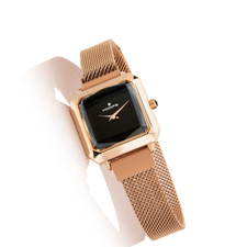 Orologio Donna HOOPS CARRE' 2621L-RG01 Bracciale Acciaio Mesh Rosè Nero