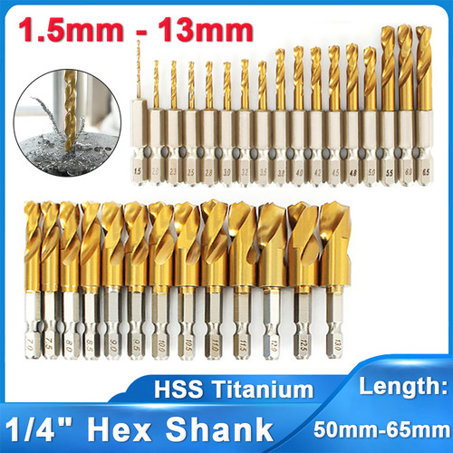 5mm 13mm titanium coated - titanium, hss